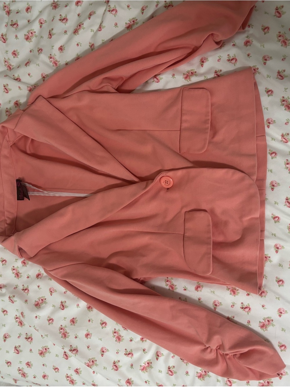 Women's Coral Pink Single-Button Blazer